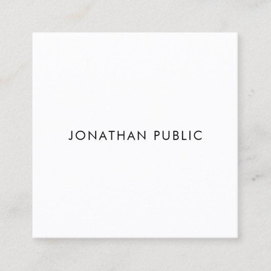 Minimale, moderne, eenvoudige Sjabloon Vierkante Visitekaartje (Voorkant)