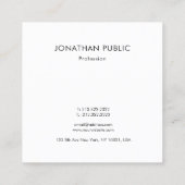 Minimale, moderne, eenvoudige Sjabloon Vierkante Visitekaartje (Achterkant)