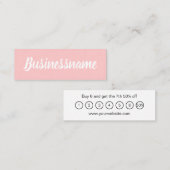 Minimale moderne, eenvoudige trendy roze loyalitei mini visitekaartje (Voorkant / Achterkant)