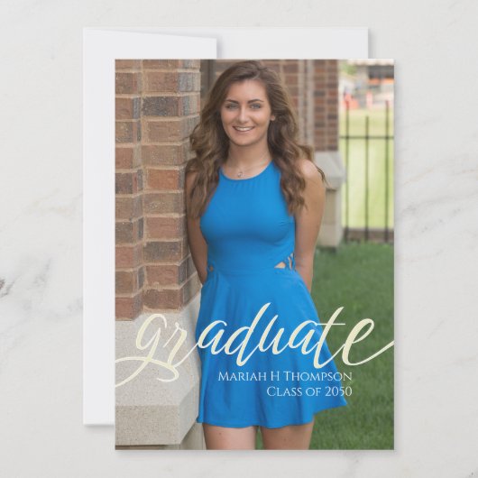 Minimale moderne, eenvoudige Trendy Script-foto Kaart (Voorkant)