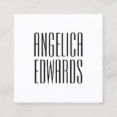 Minimale moderne, eenvoudige trendy vet zwart-wit vierkante visitekaartje (Voorkant)