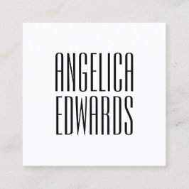 Minimale moderne, eenvoudige trendy vet zwart-wit vierkante visitekaartje