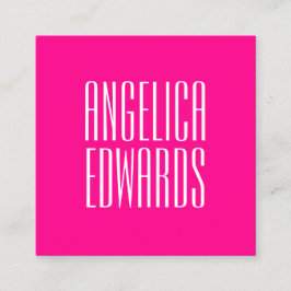Minimale moderne, eenvoudige trendy, vette roze vierkante visitekaartje