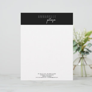 Minimale moderne, eenvoudige zwart-wit briefhoofd