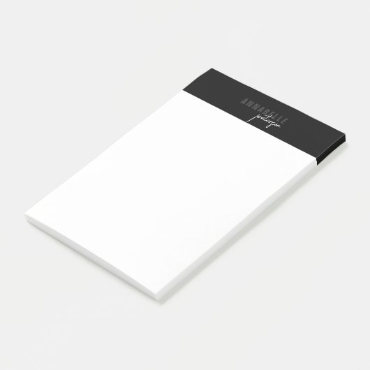 Minimale moderne, eenvoudige zwart-wit post-it® notes (Schuin)