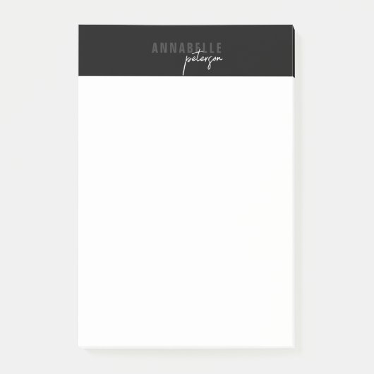 Minimale moderne, eenvoudige zwart-wit post-it® notes (Voorkant)