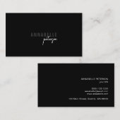 Minimale moderne, eenvoudige zwart-wit visitekaartje (Voorkant / Achterkant)