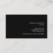 Minimale moderne, eenvoudige zwart-wit visitekaartje (Achterkant)