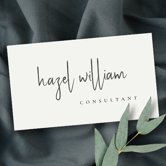 Minimale moderne Eenvoudige zwart-witscriptQR-code Visitekaartje