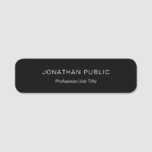 Minimale moderne Elegant Black Sjabloon afgeronde Naamplaatje (Voorkant)