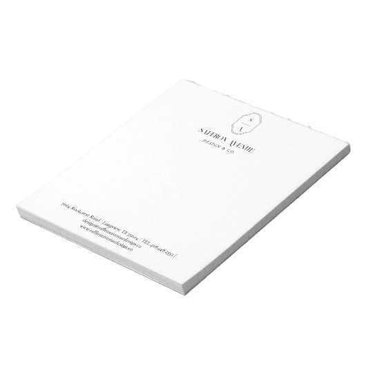 Minimale Moderne Elegant Custom Logo Monogram Cres Notitieblok (Linkerzijde)