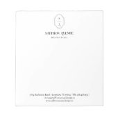 Minimale Moderne Elegant Custom Logo Monogram Cres Notitieblok (Voorkant)