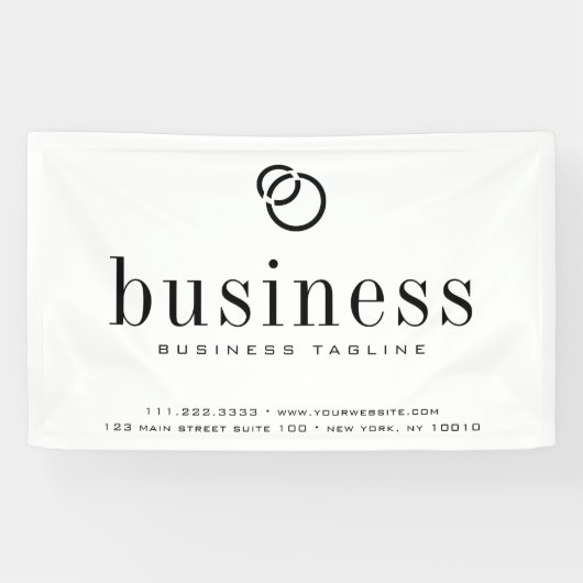 Minimale moderne, elegante bedrijfsnaam Logo Spandoek (Horizontaal)