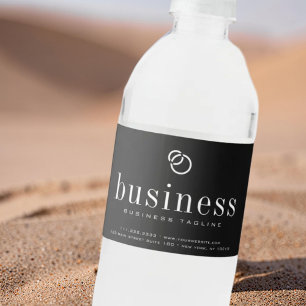 Minimale moderne, elegante bedrijfsnaam Logo Waterfles Etiket