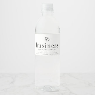 Minimale moderne, elegante bedrijfsnaam Logo Waterfles Etiket