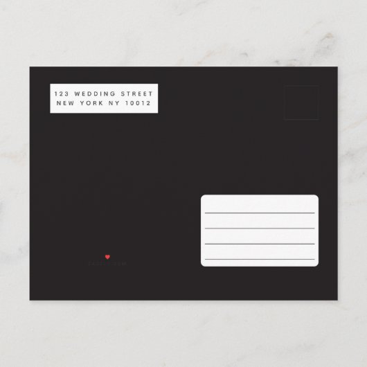 Minimale moderne elegante chique zwart zilveren br uitnodiging briefkaart (Achterkant)