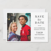 Minimale moderne, elegante fotobruiloft save the date (Voorkant)