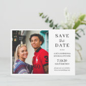Minimale moderne, elegante fotobruiloft save the date (Staand voorkant)