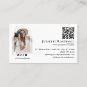 Minimale moderne elegante fotogalerij voor fotogra visitekaartje (Achterkant)