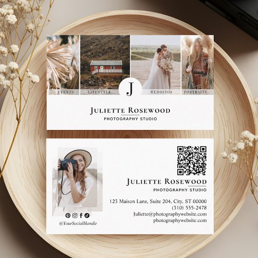 Minimale moderne elegante fotogalerij voor fotogra visitekaartje