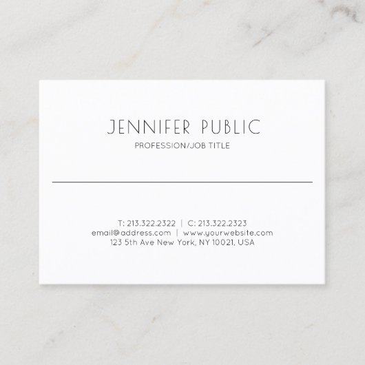 Minimale moderne, elegante grafische vormgeving visitekaartje (Voorkant)