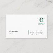 Minimale moderne elegante groen visitekaartje (Achterkant)