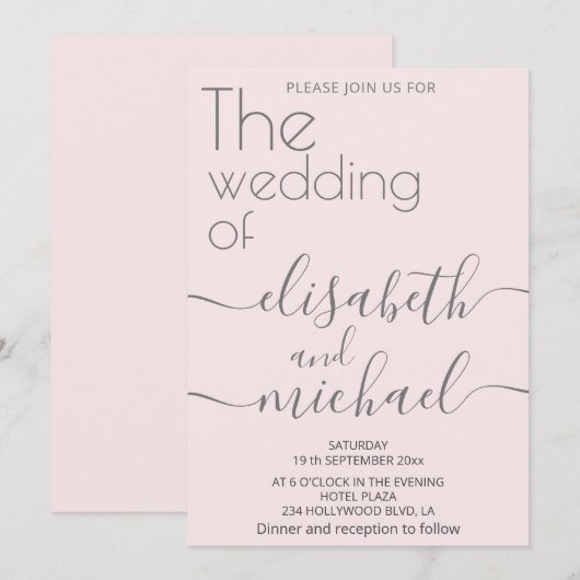 Minimale moderne elegante kalligrafie kaart (Voorkant / Achterkant)