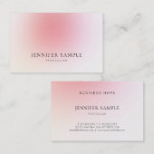 Minimale moderne elegante lichtroze kleurenluxe visitekaartje (Voorkant / Achterkant)