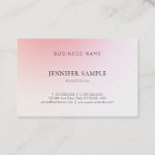 Minimale moderne elegante lichtroze kleurenluxe visitekaartje (Achterkant)