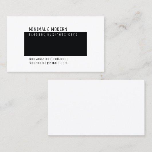 Minimale & moderne elegante minimalist visitekaartje (Voorkant / Achterkant)