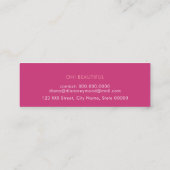 minimale moderne, elegante schoonheidsroze feminin mini visitekaartje (Achterkant)