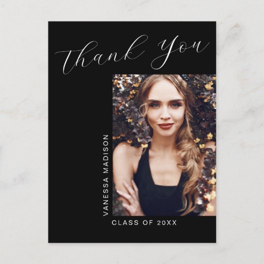 Minimale Moderne Elegante Scriptie Foto Dank je we Briefkaart (Voorkant)