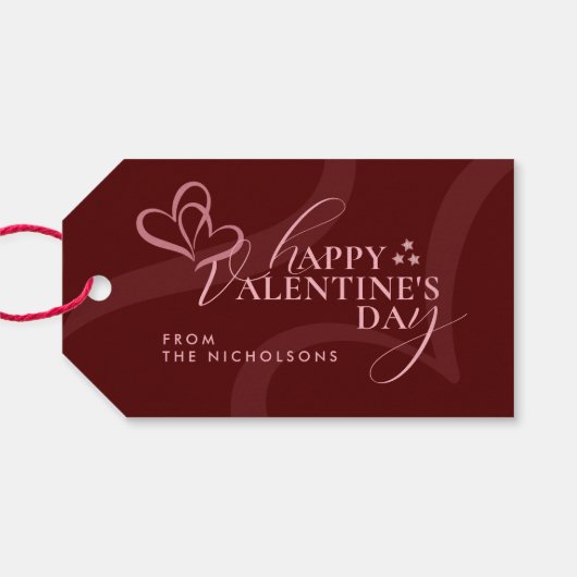 Minimale Moderne Elegante Typografie Valentijnsdag Cadeaulabel (Achterkant Horizontaal)