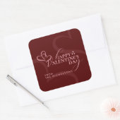 Minimale Moderne Elegante Typografie Valentijnsdag Vierkante Sticker (Envelop)