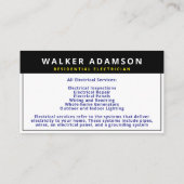 Minimale & Moderne Elektriker Lichtbulb Visitekaartje (Achterkant)