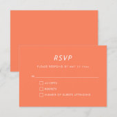 Minimale moderne elektrische tangerineverbinding RSVP kaartje (Voorkant / Achterkant)