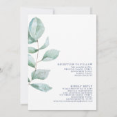 Minimale moderne eucalyptusgroene marineblauwe bru kaart (Achterkant)