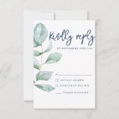 Minimale moderne eucalyptusmarineverbinding RSVP (Voorkant)