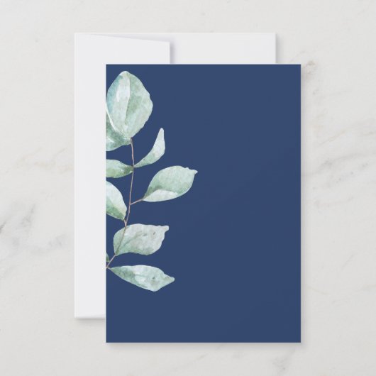 Minimale moderne eucalyptusmarineverbinding RSVP (Achterkant)