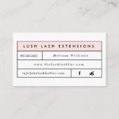 Minimale moderne Eyelash & Brows Business Visitekaartje (Achterkant)