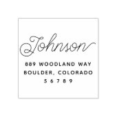 Minimale moderne familienaam retouradres rubberstempel (Afrduk)