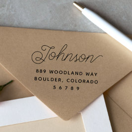 Minimale moderne familienaam retouradres rubberstempel