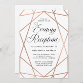 Minimale moderne Faux Roos Gold Evening Kaart (Voorkant / Achterkant)