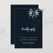 Minimale moderne fijnkorrelige platforminstallatie RSVP kaartje (Voorkant / Achterkant)