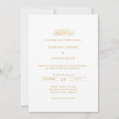 Minimale moderne formele gouden script moslimhuwel kaart (Voorkant)