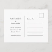Minimale moderne formele script huwelijksdatum sav aankondigingskaart (Achterkant)