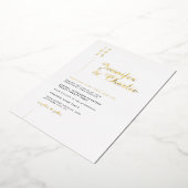 Minimale moderne, formele witte legante bruiloft folie uitnodiging (Gedraaid)