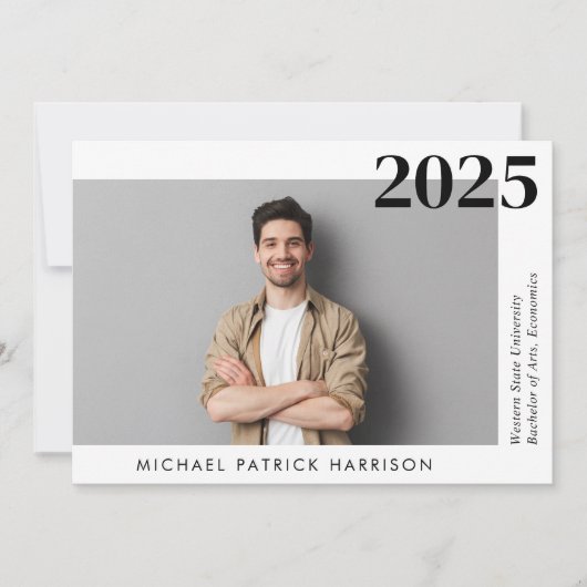 Minimale moderne foto-Afstuderen Aankondiging (Voorkant)