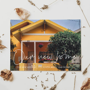 Minimale moderne foto bewegende aankondiging briefkaart