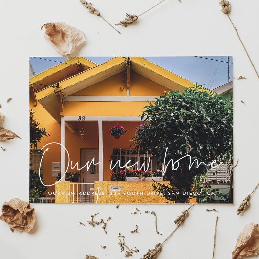 Minimale moderne foto bewegende aankondiging briefkaart